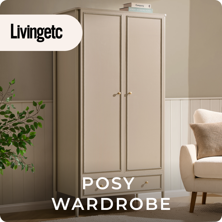 Posy Bobbin 2 Door Wardrobe with Drawer - Taupe