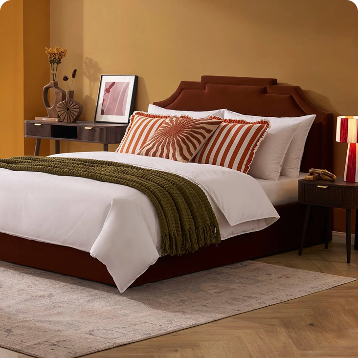 Delphi Ottoman Storage Bed - Terracotta