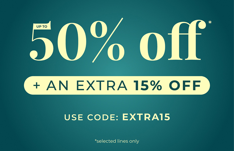Up to 50% off + an extra 15% off | Used code: EXTRA15