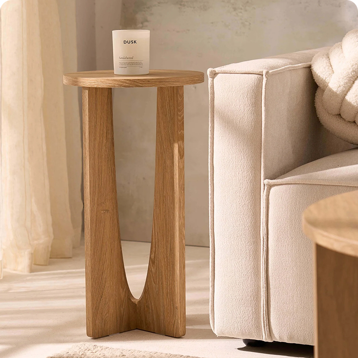 Lana Round Side Table - Light Wood