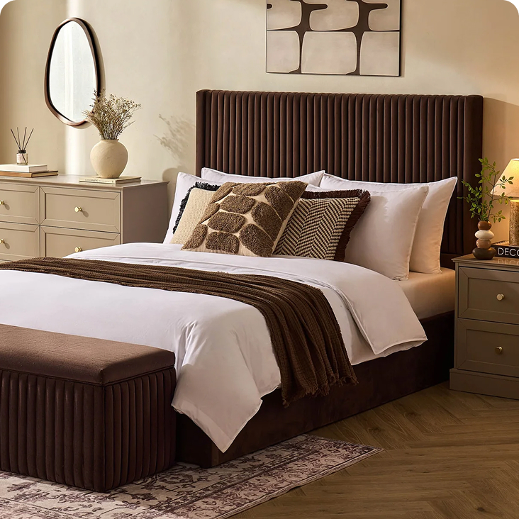Melrose Ottoman Storage Bed - Cappuccino