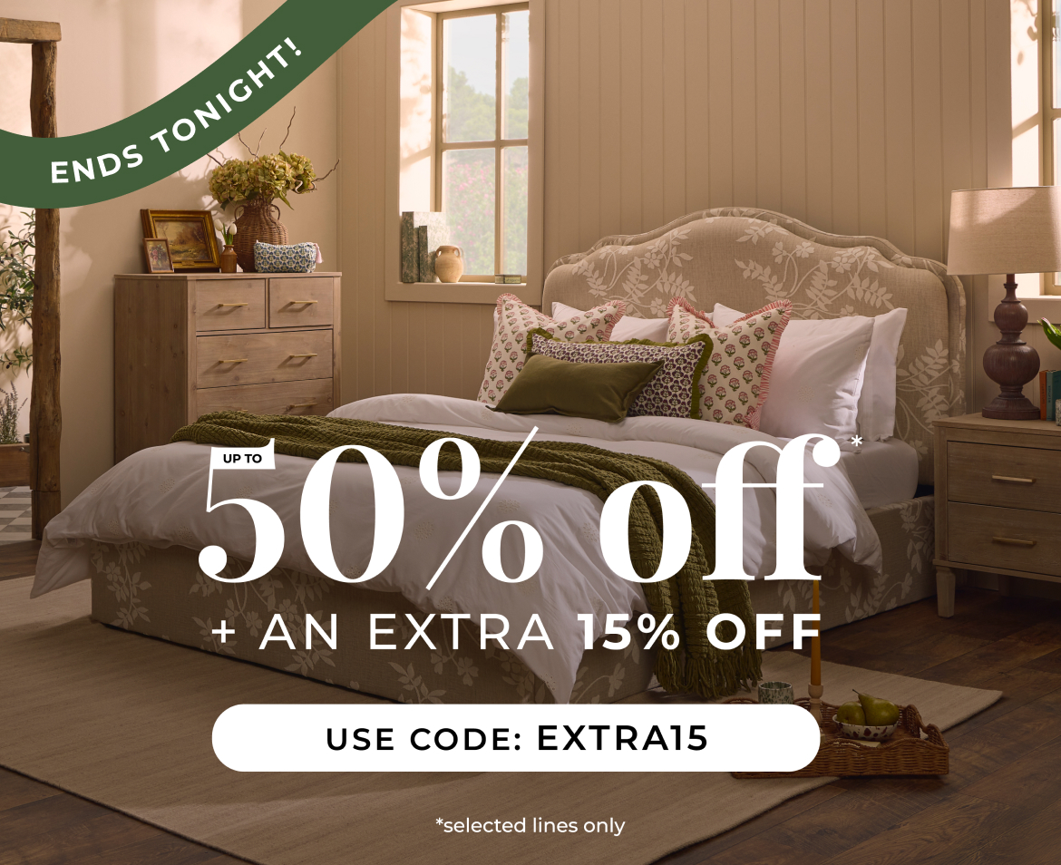 Ends tonight | Up to 50% off + an extra 15% off | Use code: EXTRA15