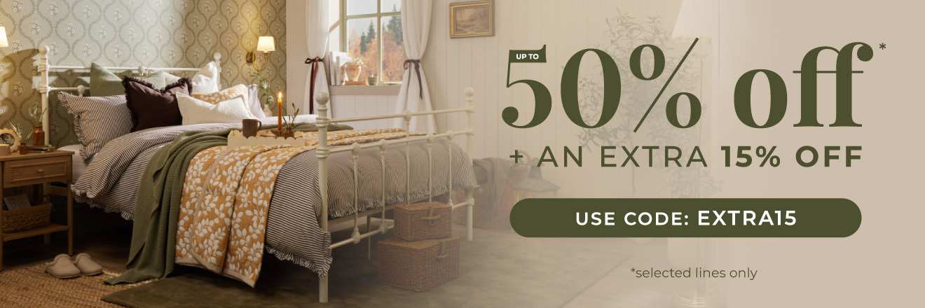 Up to 50% off + an extra 15% off | Use code: EXTRA15