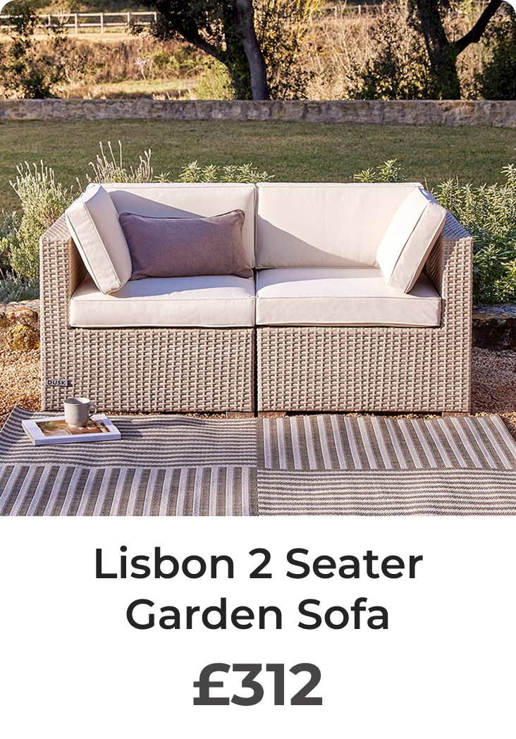 Lisbon 2 Seater Garden Sofa - Natural