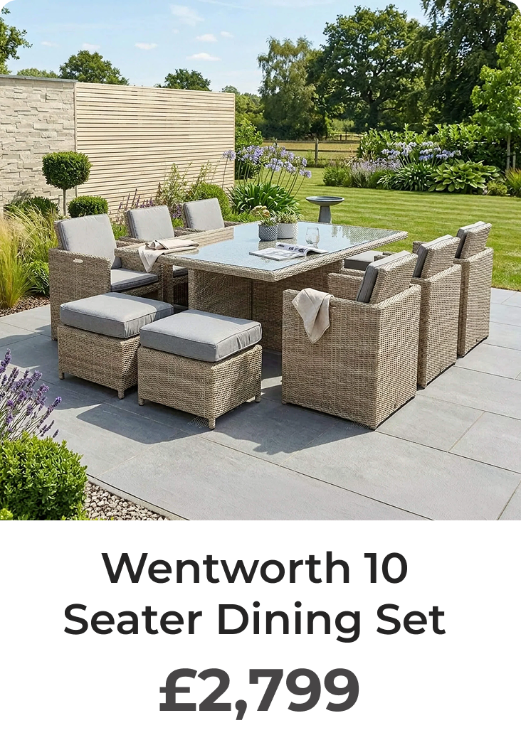 Wentworth Outdoor 10 Seater Cube Dining Set - Beige