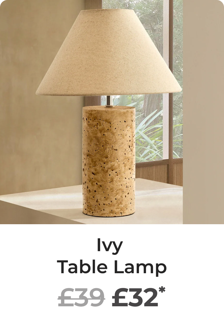 Ivy Marble Effect Table Lamp