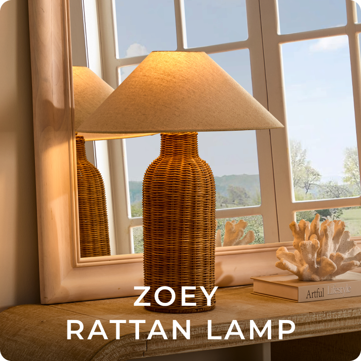 Zoey Rattan Base Table Lamp