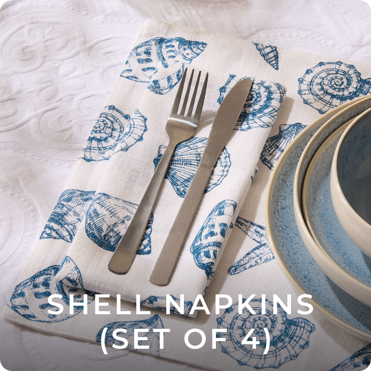 Shell Print Set of 4 Napkins