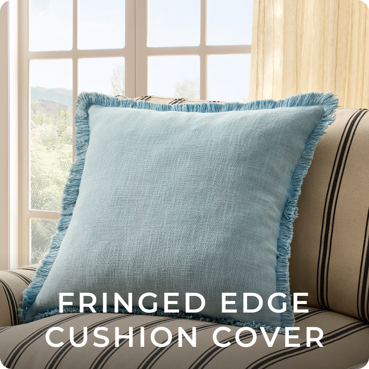 Cotton Fringed Edge Cushion Cover 