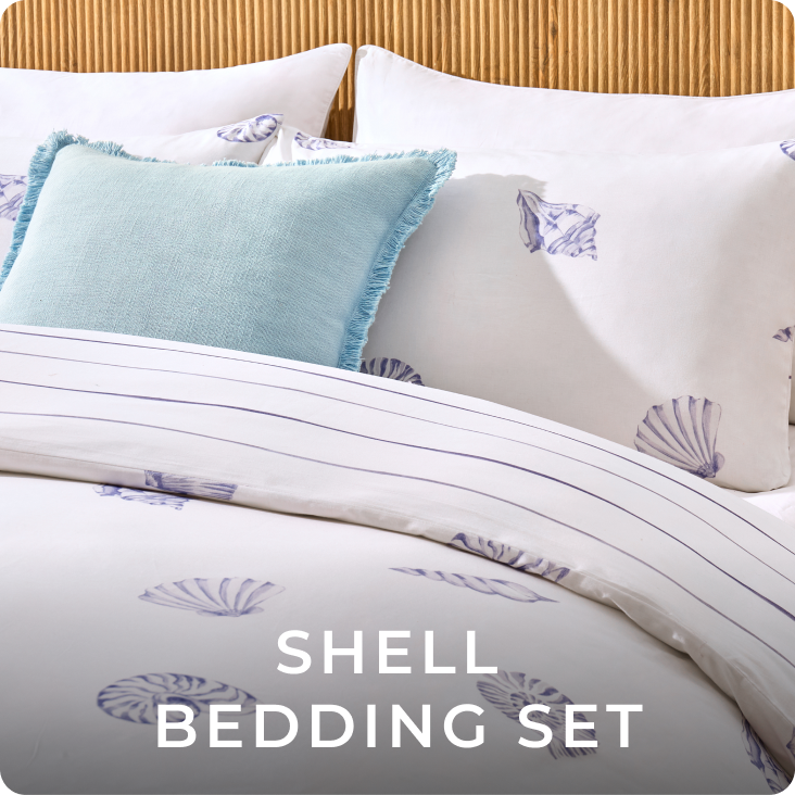 Shell 100% Cotton Duvet Cover & Pillowcase Set