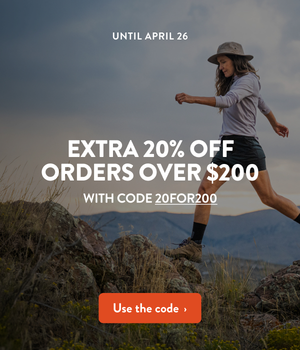 Extra 20% off orders over $200 with code 20FOR200