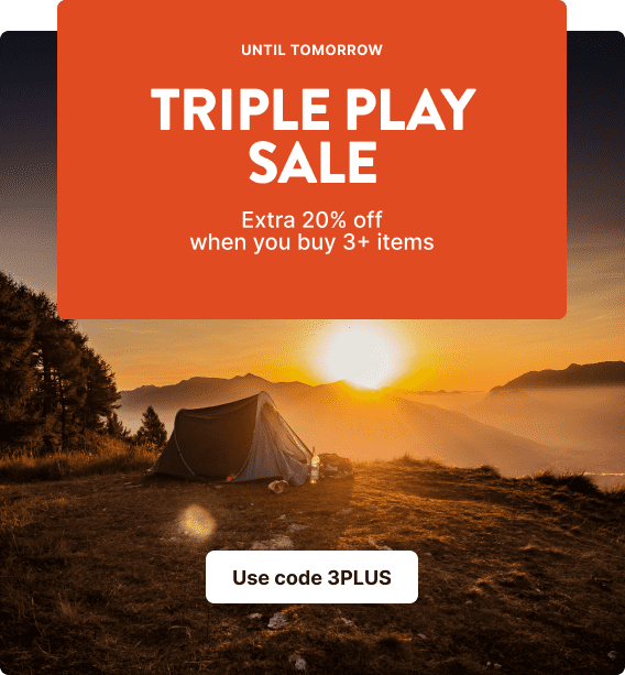 Triple Play. Until May 24: Extra 20% off orders of 3+ items. Code: 3PLUS.