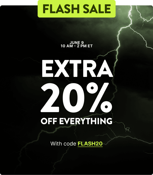 Extra 20% off everything. June 9 from 10AM to 2PM ET.