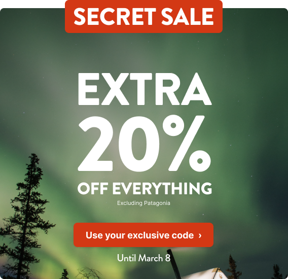 Secret Sale:  Extra 20% off just for you - until March 8.