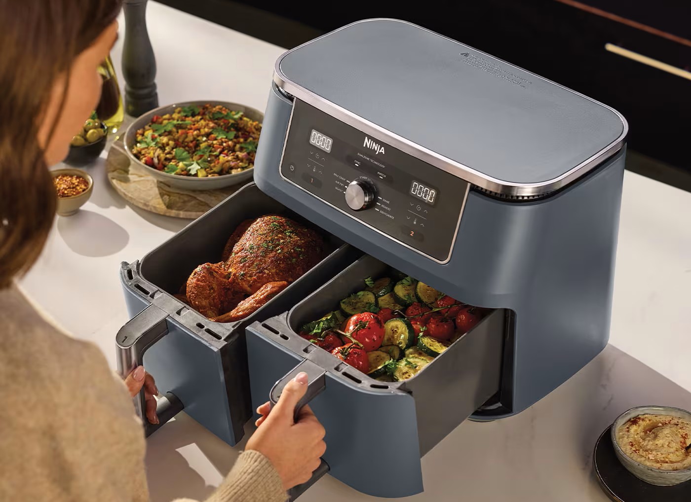 Ninja MAX 6-in-1 Dual Zone Heißluftfritteuse 9,5 L – Cyber Space DZ400EUCYD