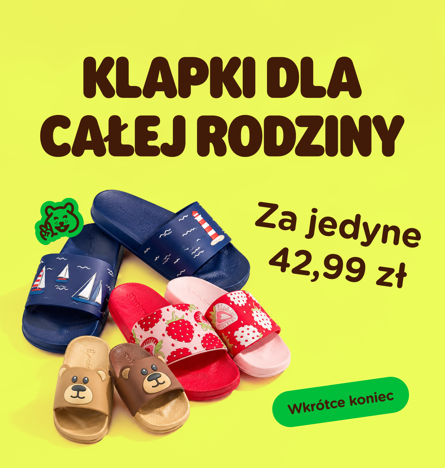 Klapki dla całej rodziny