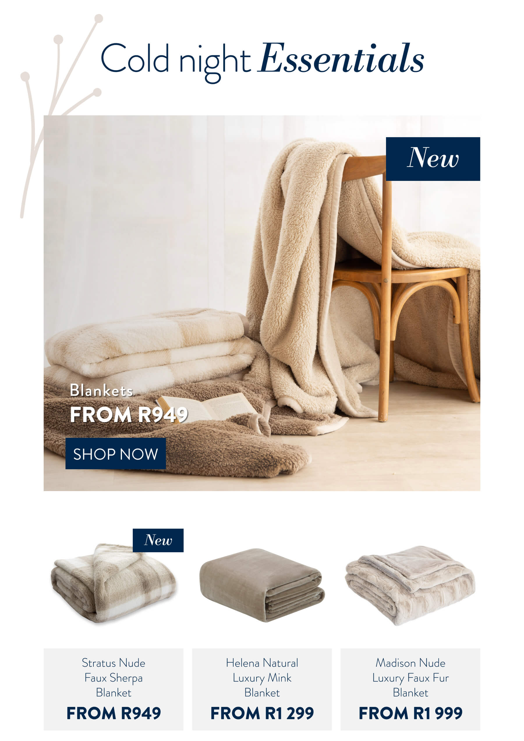 Winter Blankets & Throws FROM