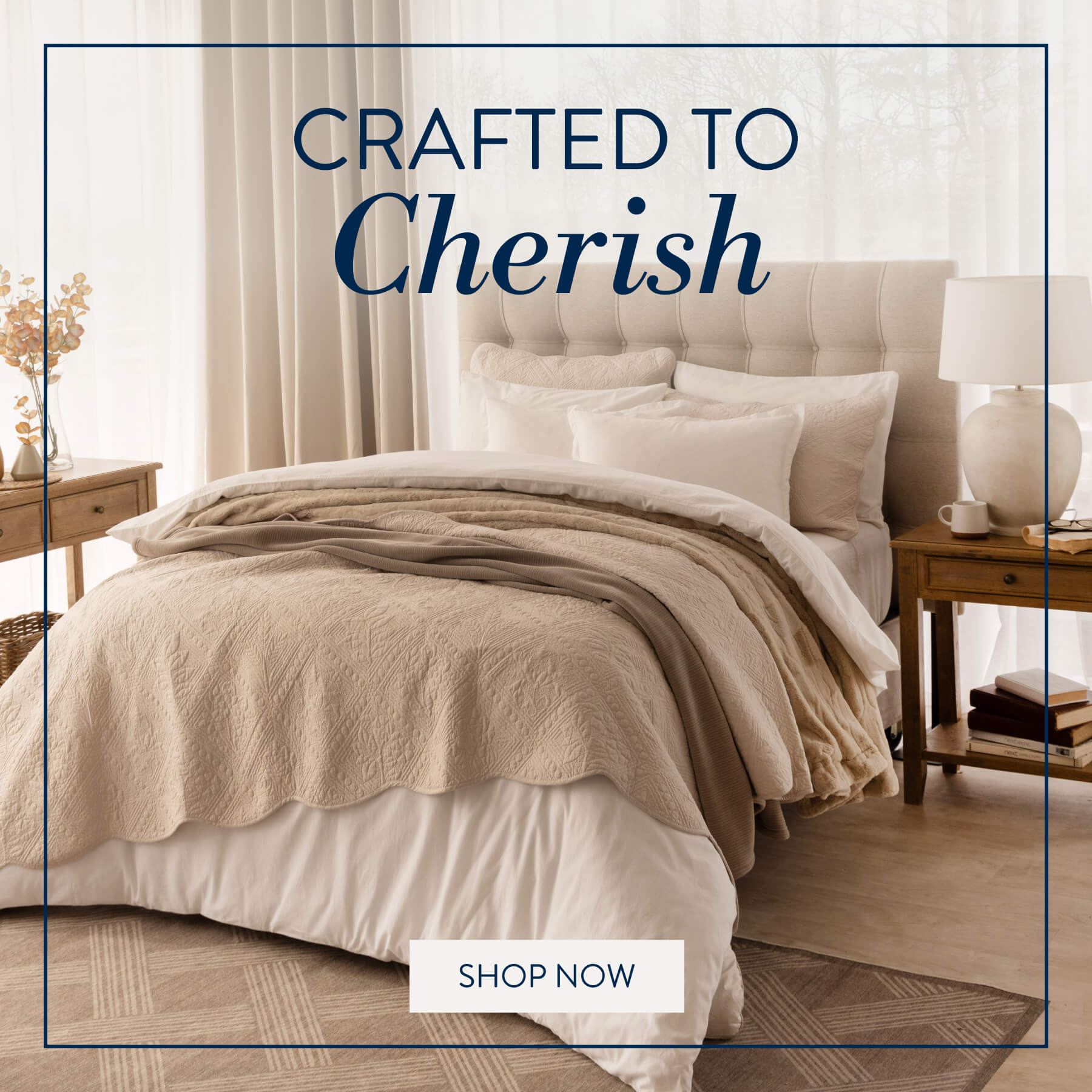 Heide Nude Cotton Quilt Set FROM