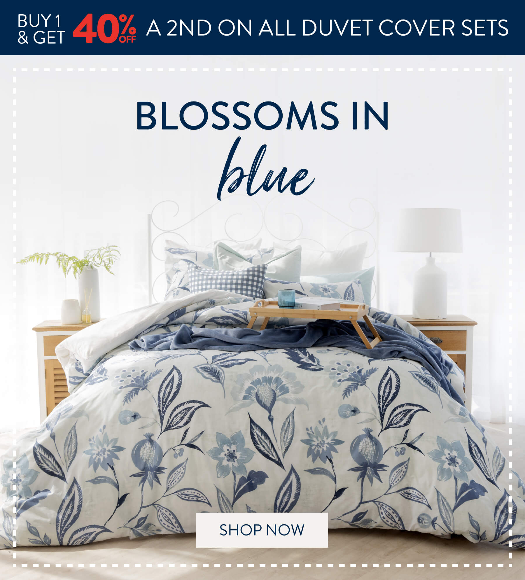 Kinsley Blue DUVET COVER SET FROM: