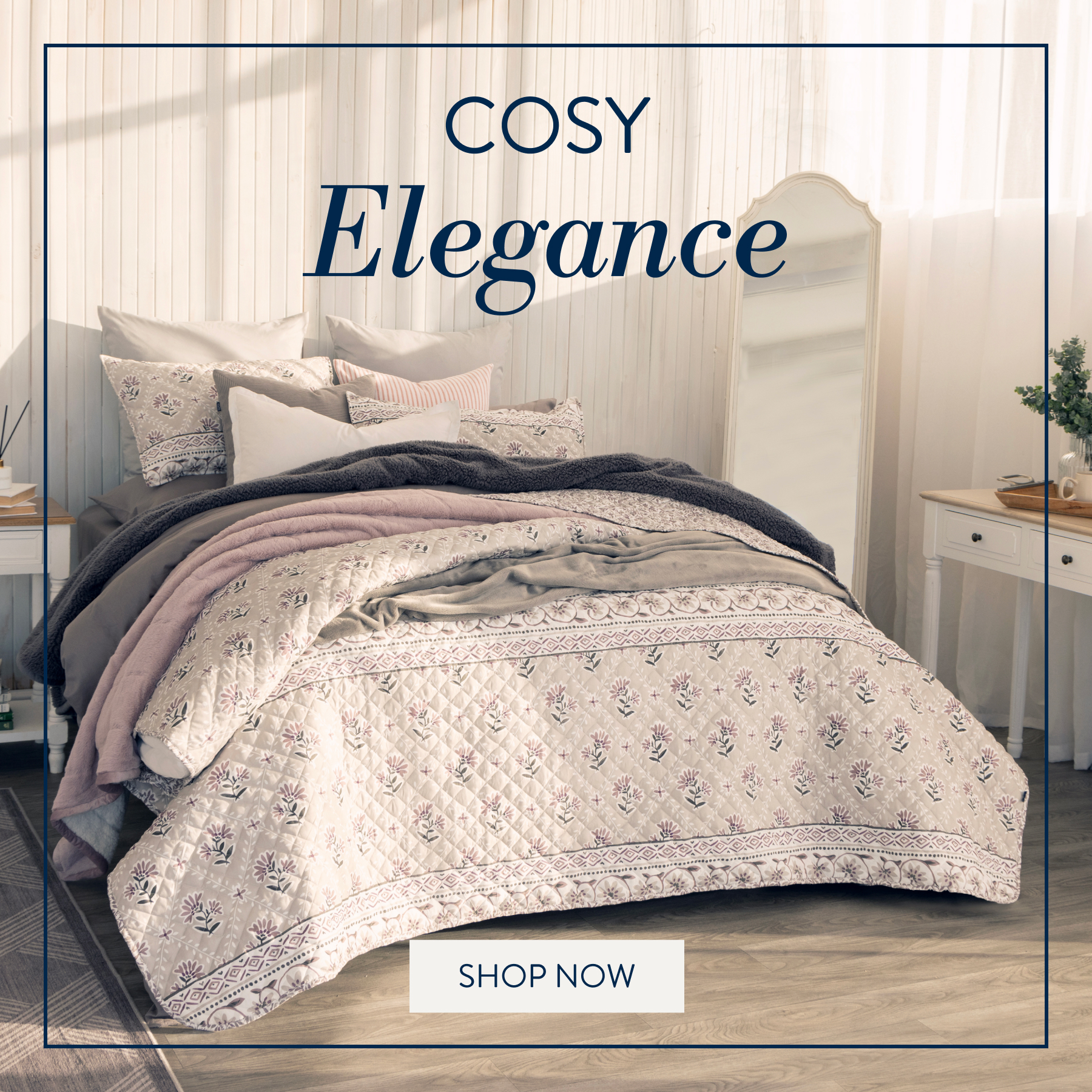 ISHANI GREY QUILT SET FROM: 