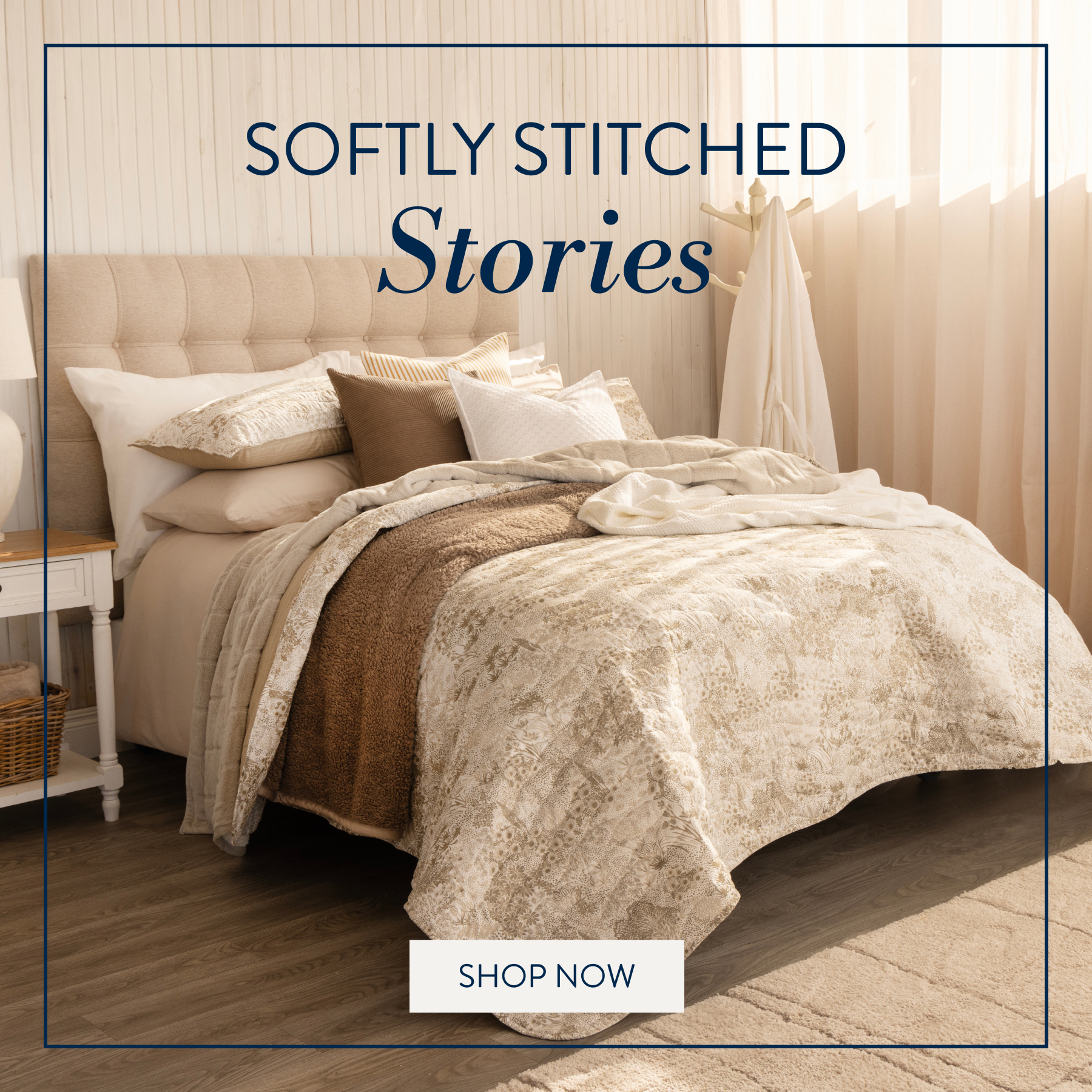 LEYA NATURAL QUILT SET FROM: 