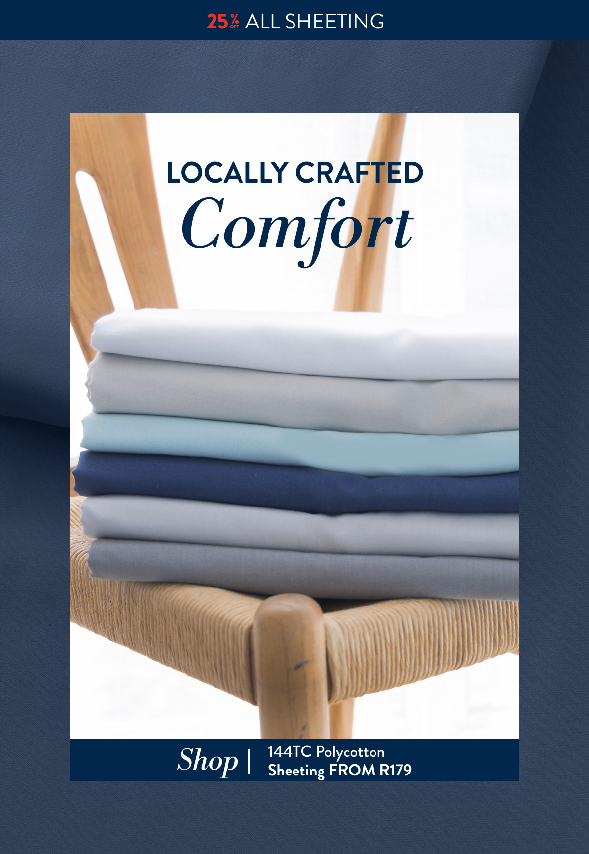 25% OFF ALL SHEETING