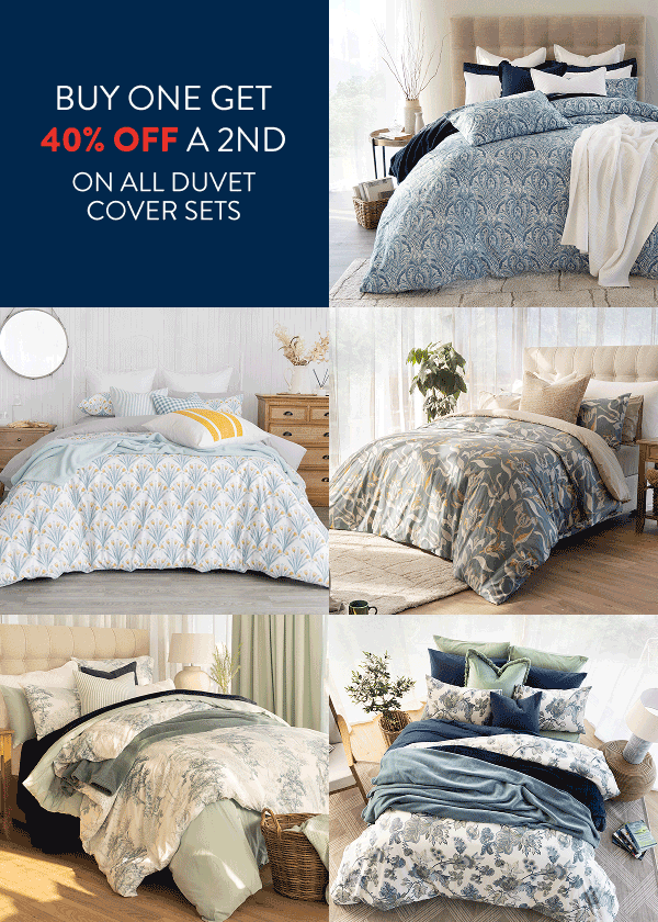Buy 1 & Get 40% OFF a 2nd Duvet Cover Set FROM: 