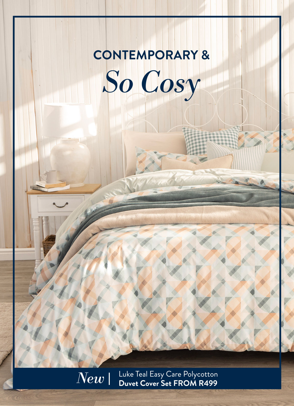 LUKE TEAL DUVET COVER SET FROM: 