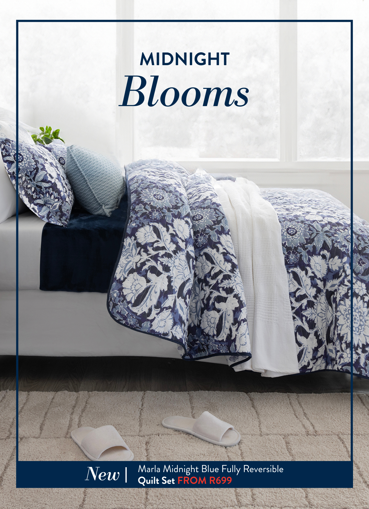 Marla Midnight Blue Quilt Set FROM