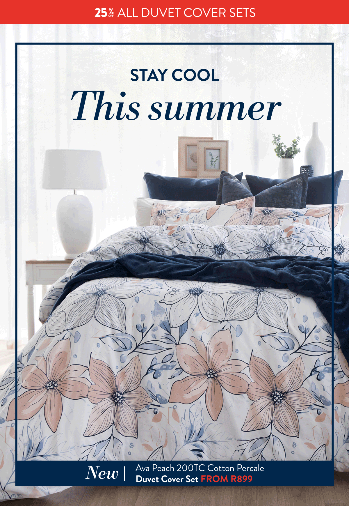 25% OFF ALL DCS - Ava Peach 200TC 