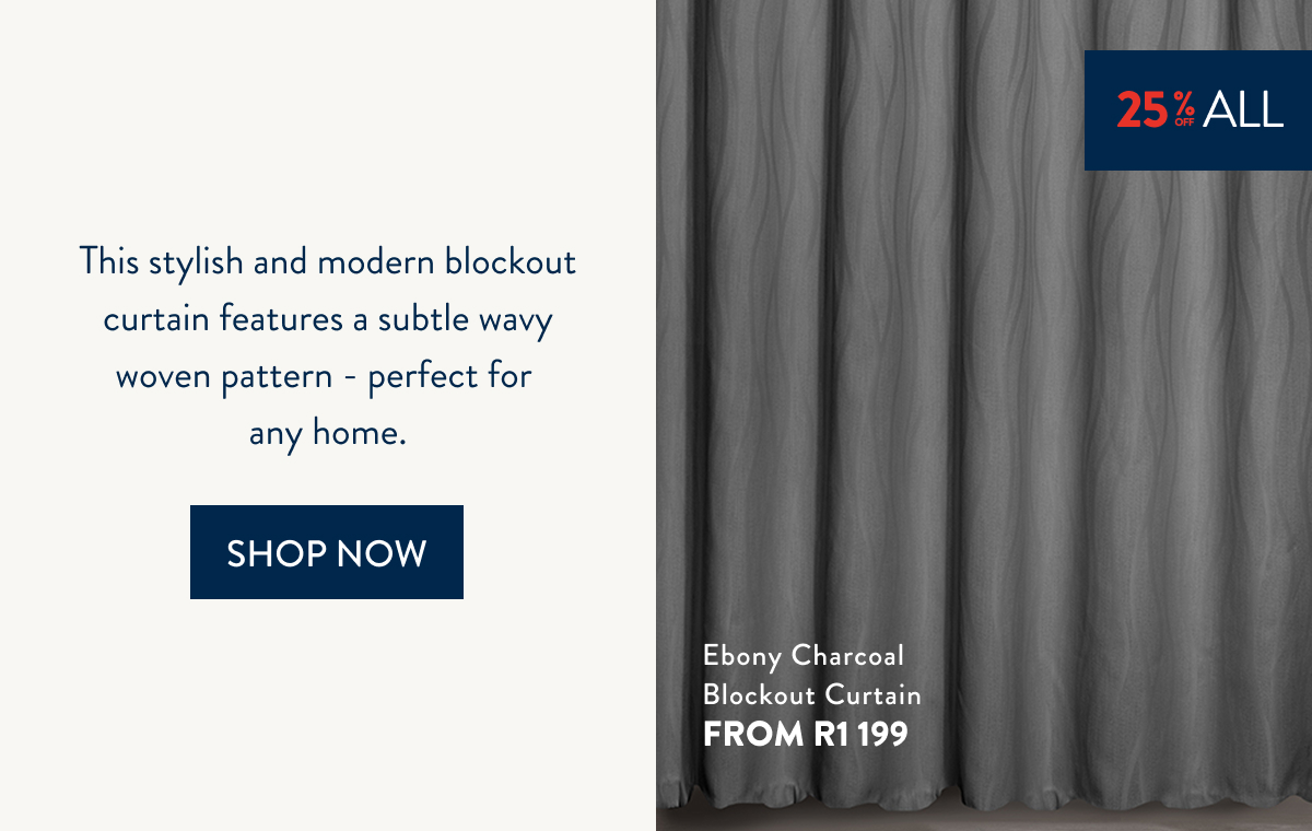 25% OFF ALL CURTAINS - Ebony Char