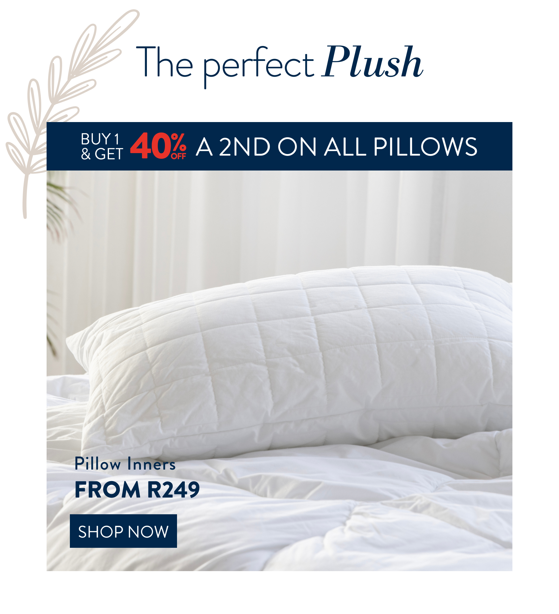 Buy 1 & Get 40% OFF a 2nd ALL Pillows FROM: 