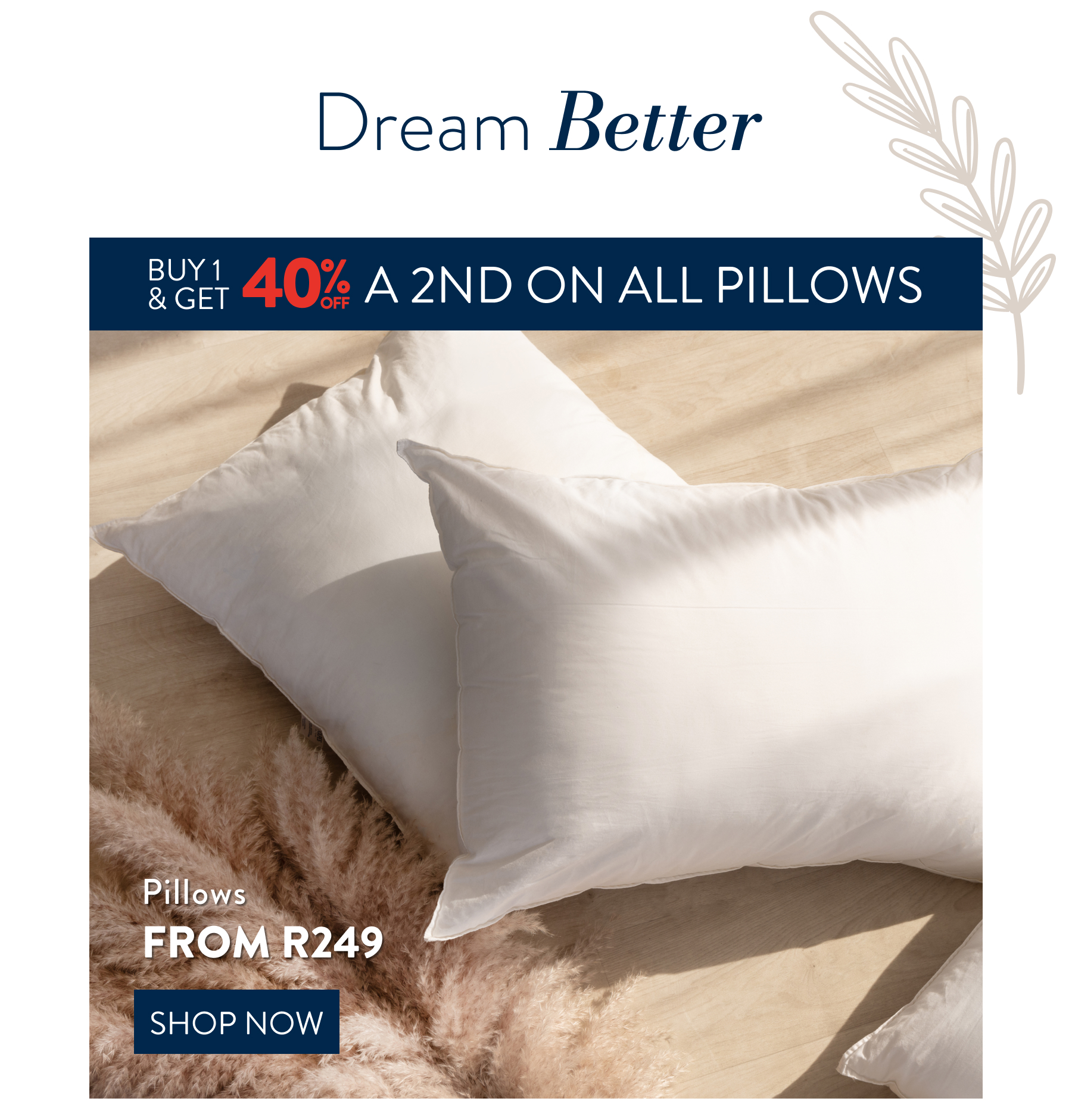 Buy 1 & get 40% OFF a 2nd ALL Pillow Inners FROM: 