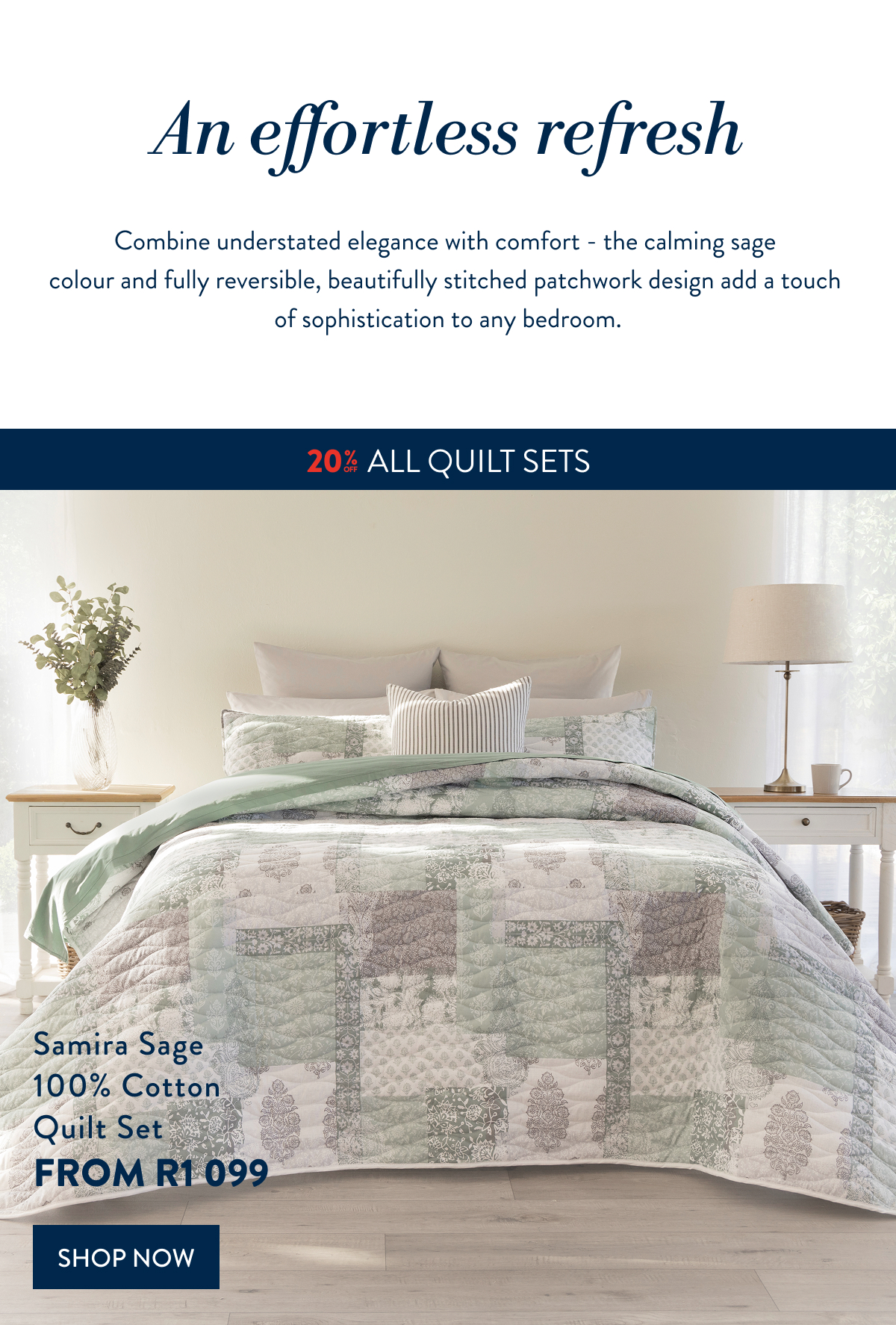 20% OFF QUILTS SAMIRA SAGE NEW