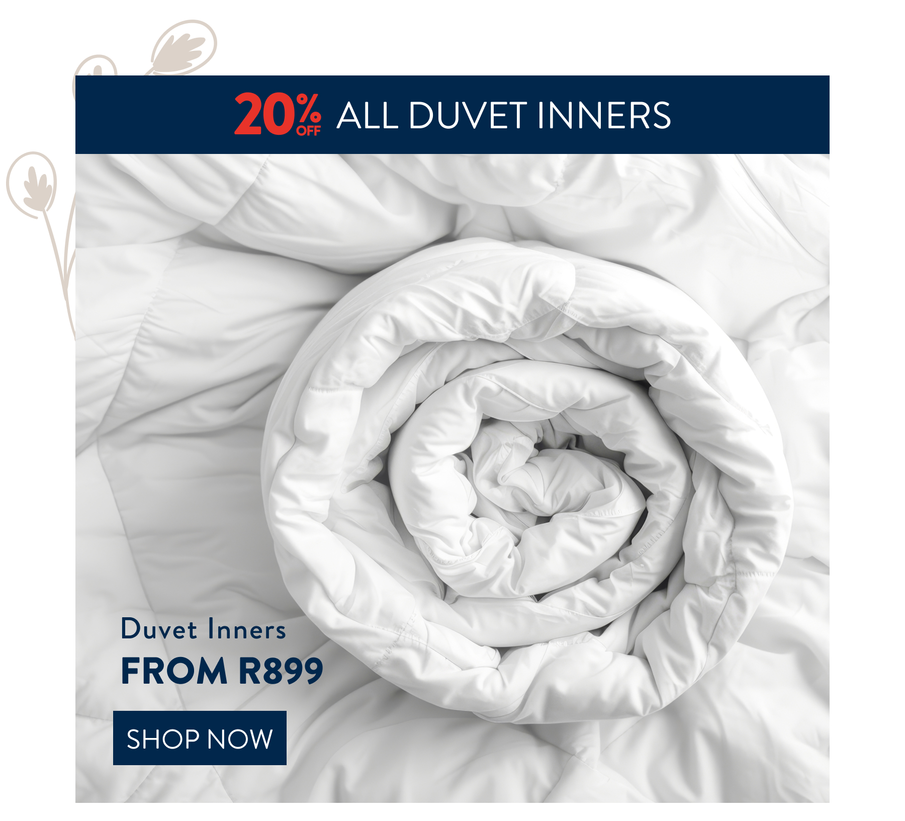Buy 1 & Get 40% OFF a 2nd ALL Duvet Inners FROM: 