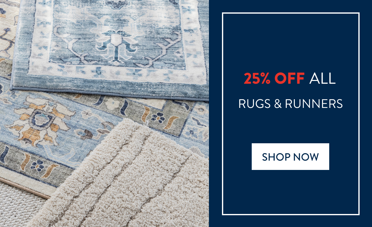 25% OFF ALL RUGS & RUNNERS