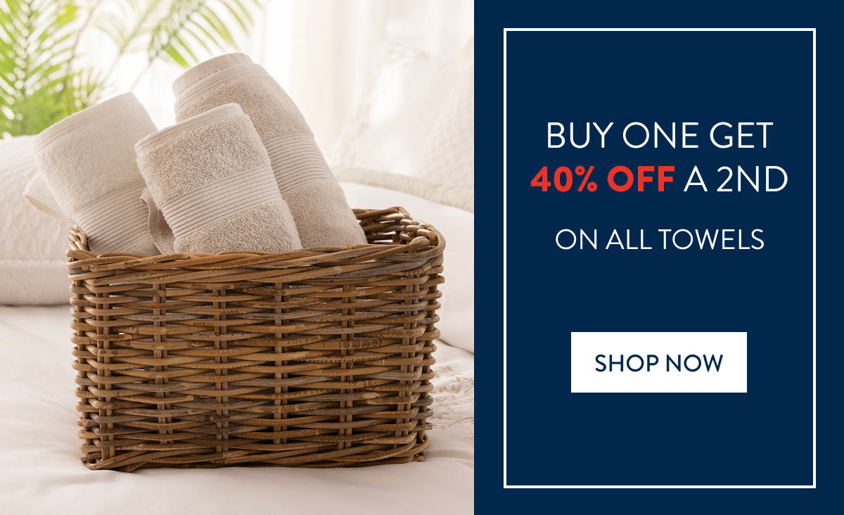 Buy 1 & Get 40% OFF a 2nd on ALL Towels FROM: 