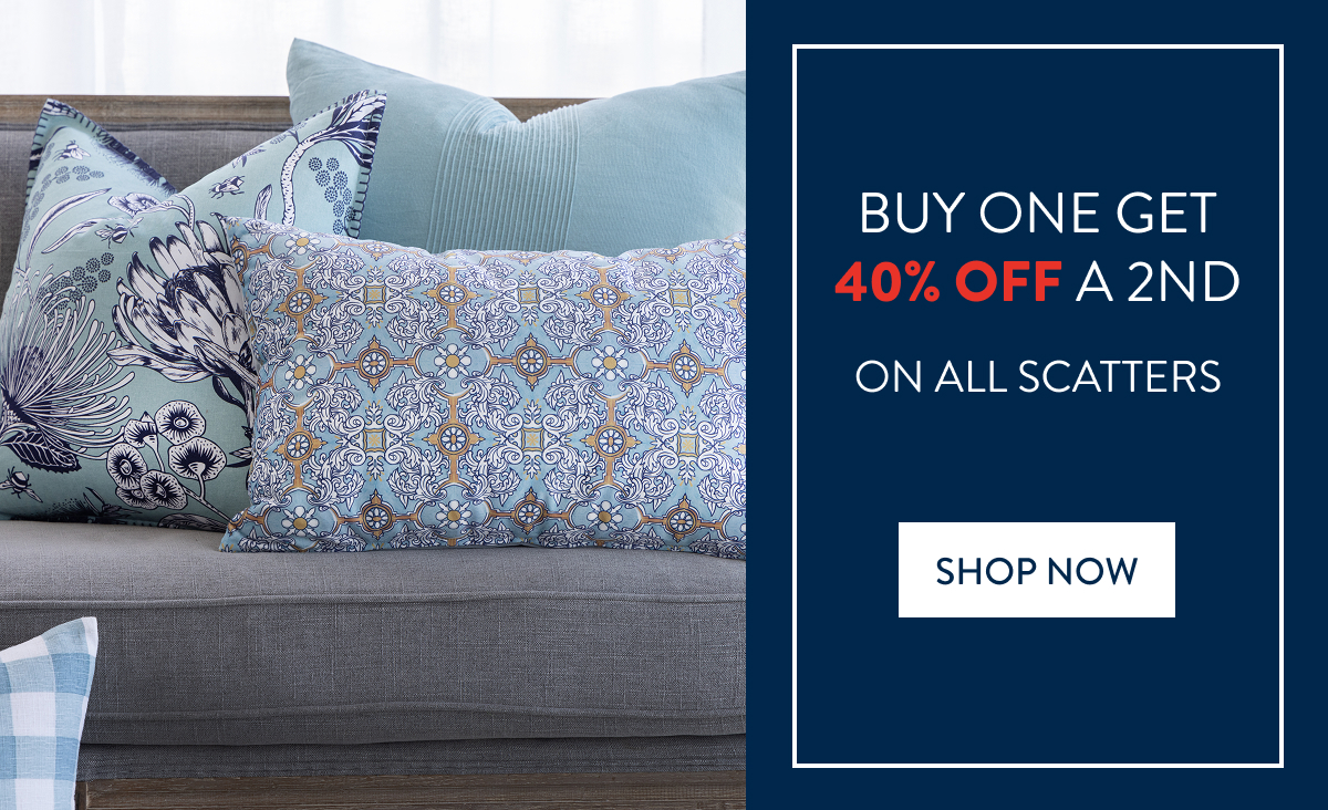 Buy 1 and Get 40% OFF a 2nd on ALL Scatter Cushions FROM: 