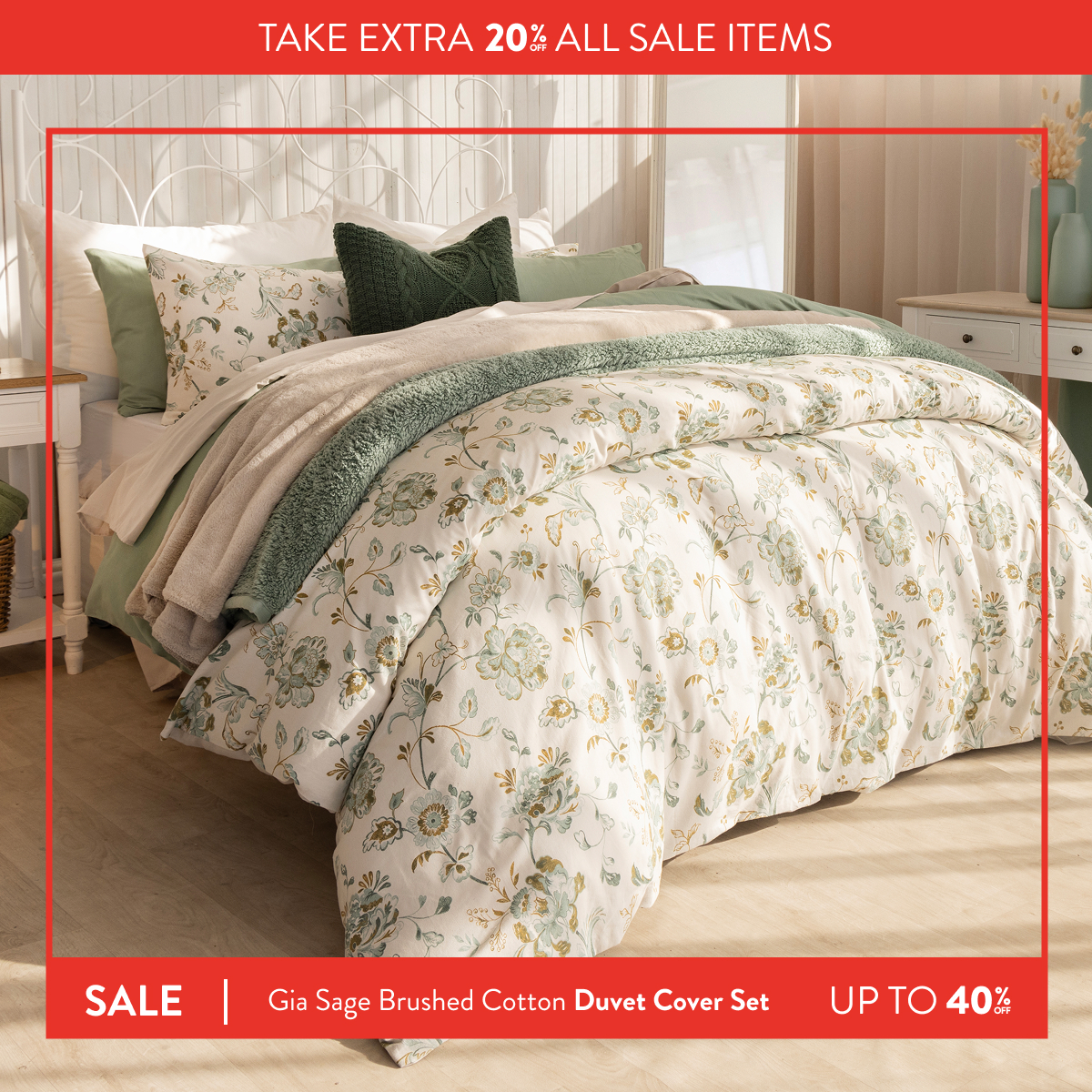 SALE:Brushed Cotton Duvet Cover Set FROM: 