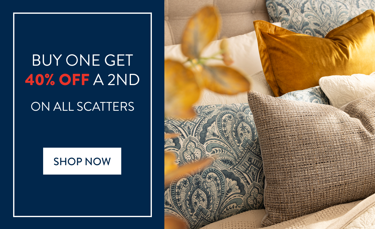 Buy 1 and Get 40% OFF a 2nd on ALL Scatter Cushions FROM: 