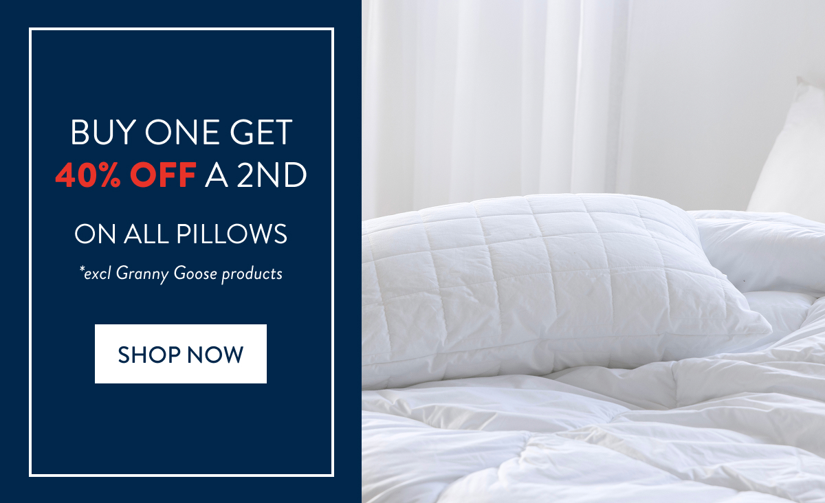 GET 40% OFF SECOND - PILLOWS (excl. Granny Goose products)