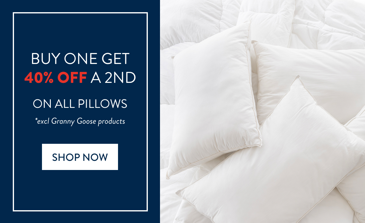MORE DEALS - Buy 1 & get 40% off 2nd on all pillows