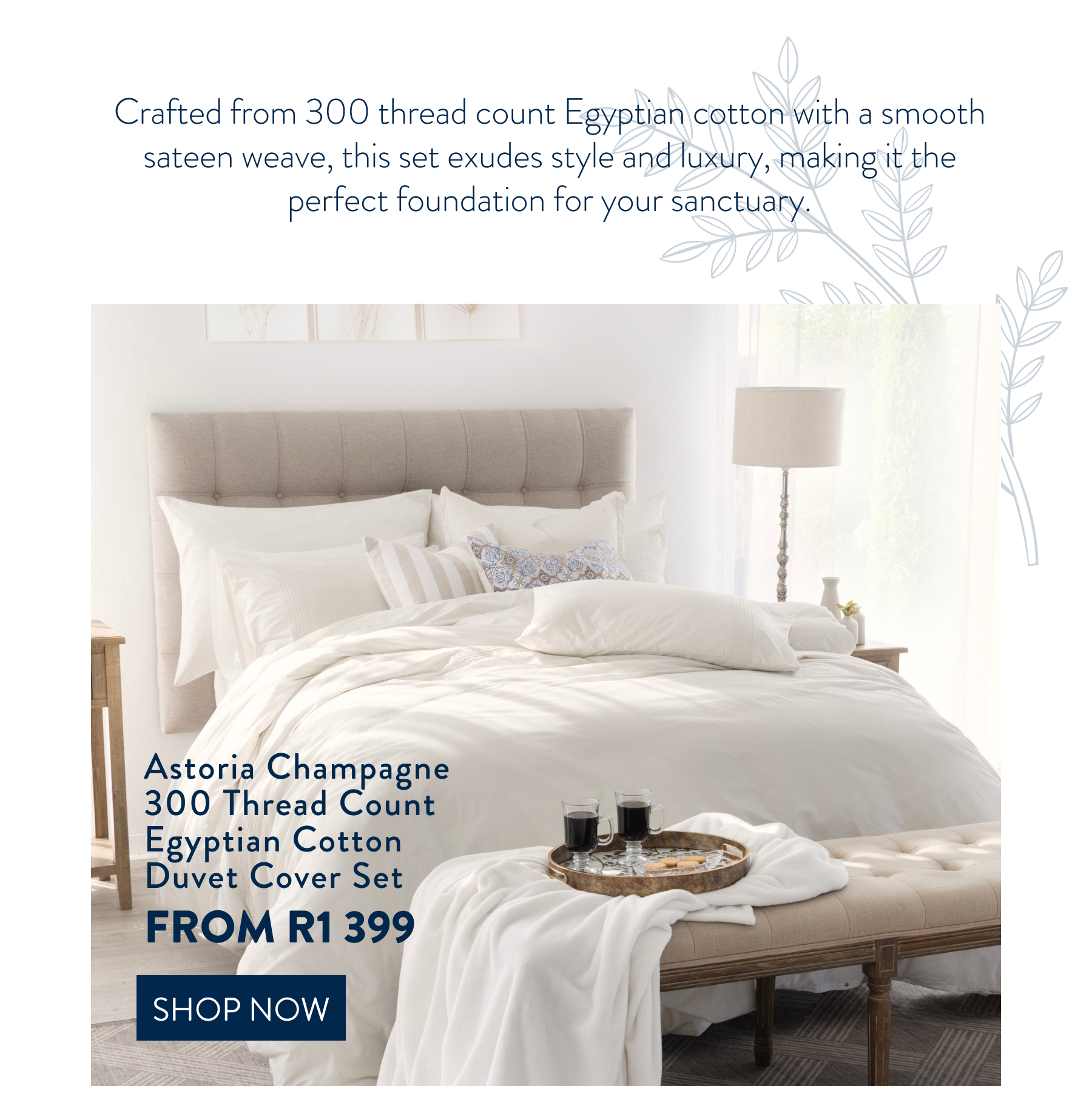 Astoria Champagne Duvet Cover Set FROM: