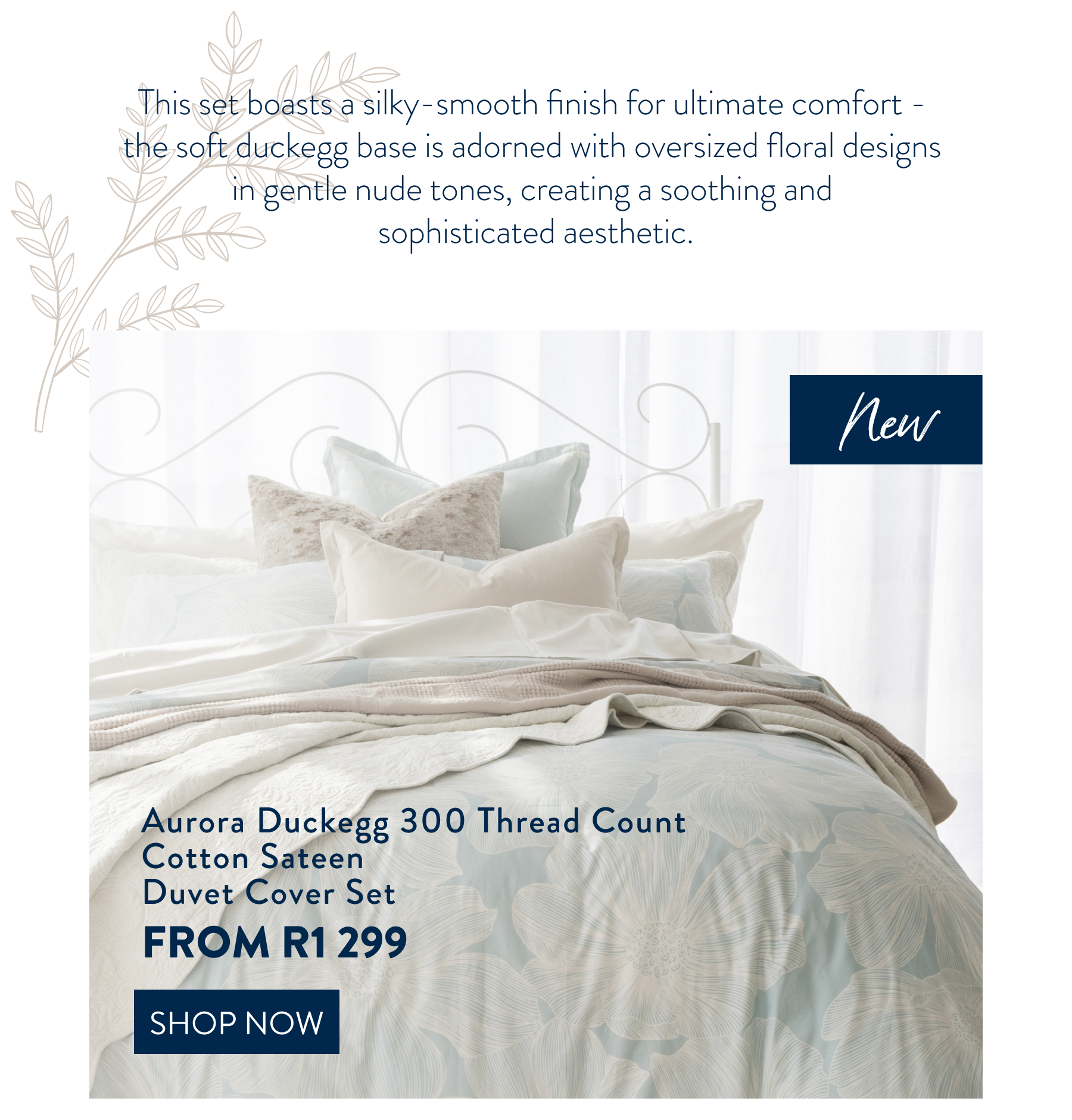 AURORA DUCK EGG DUVET COVER SET FROM: