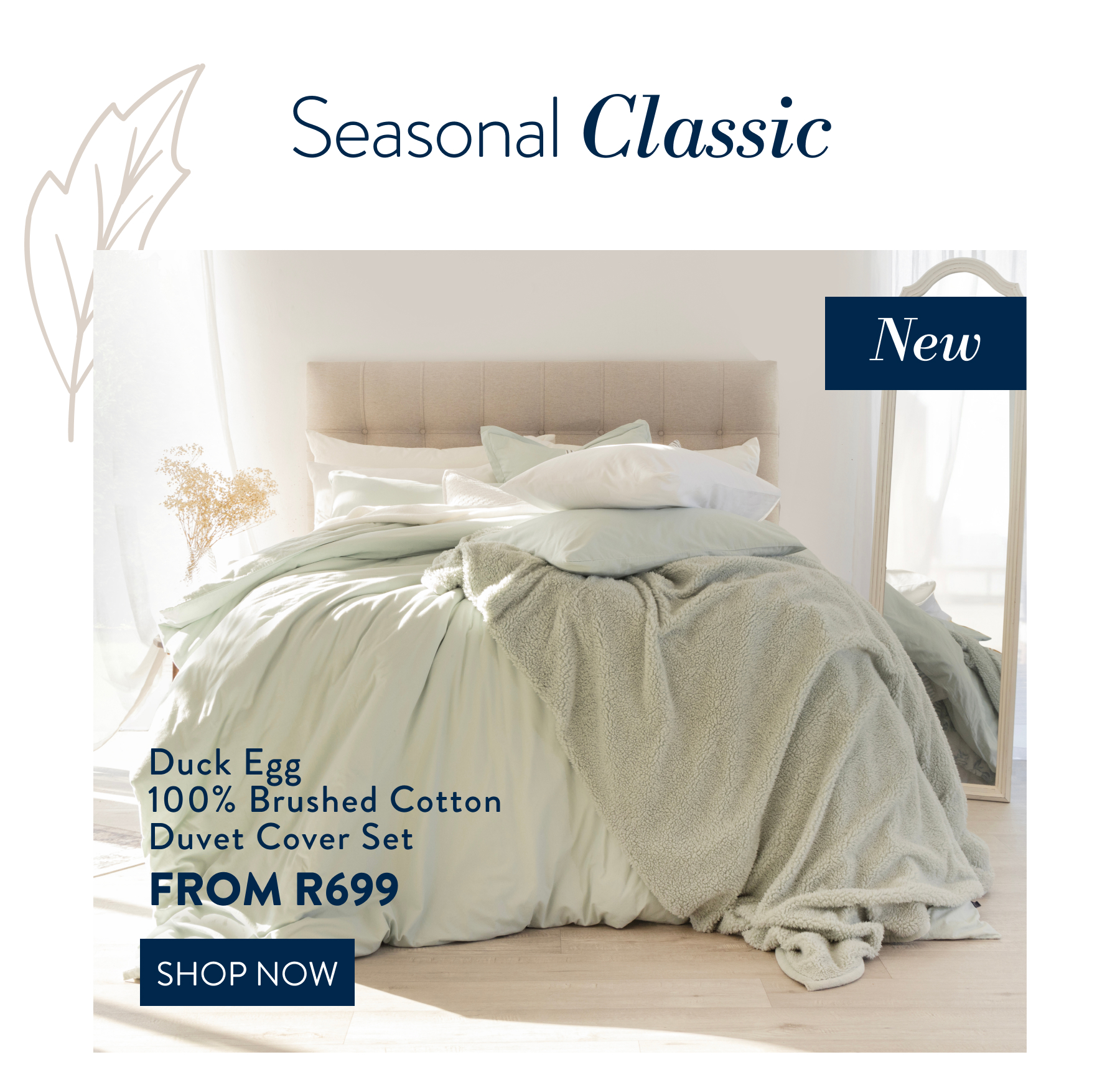 Duck Egg Brushed Cotton Duvet Cover Set FROM: 