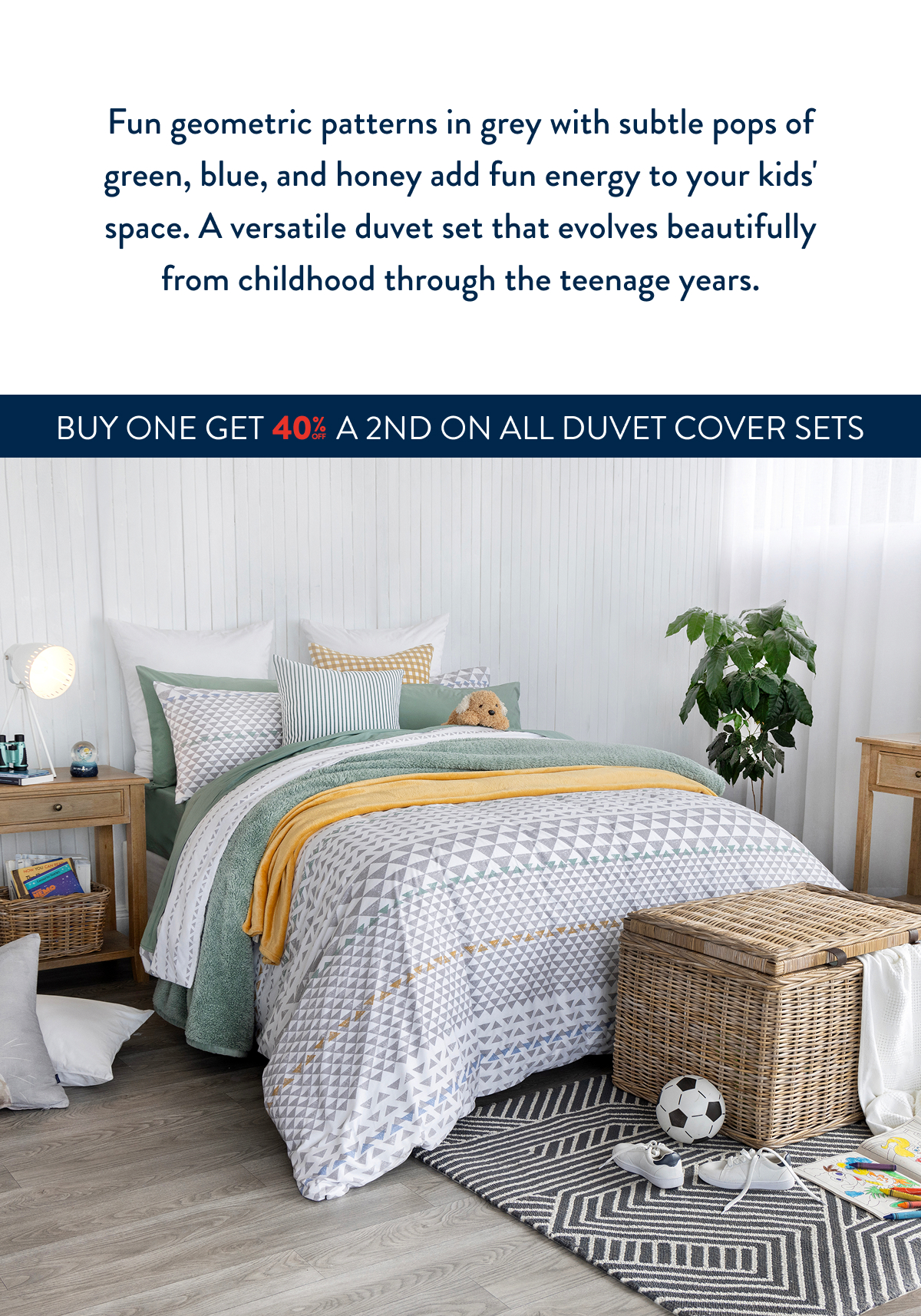 CALLAN GREY DUVET COVER SET FROM: 