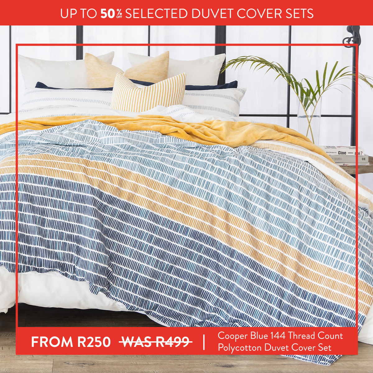 50% OFF COOPER BLUE DUVET COVER SET FROM
