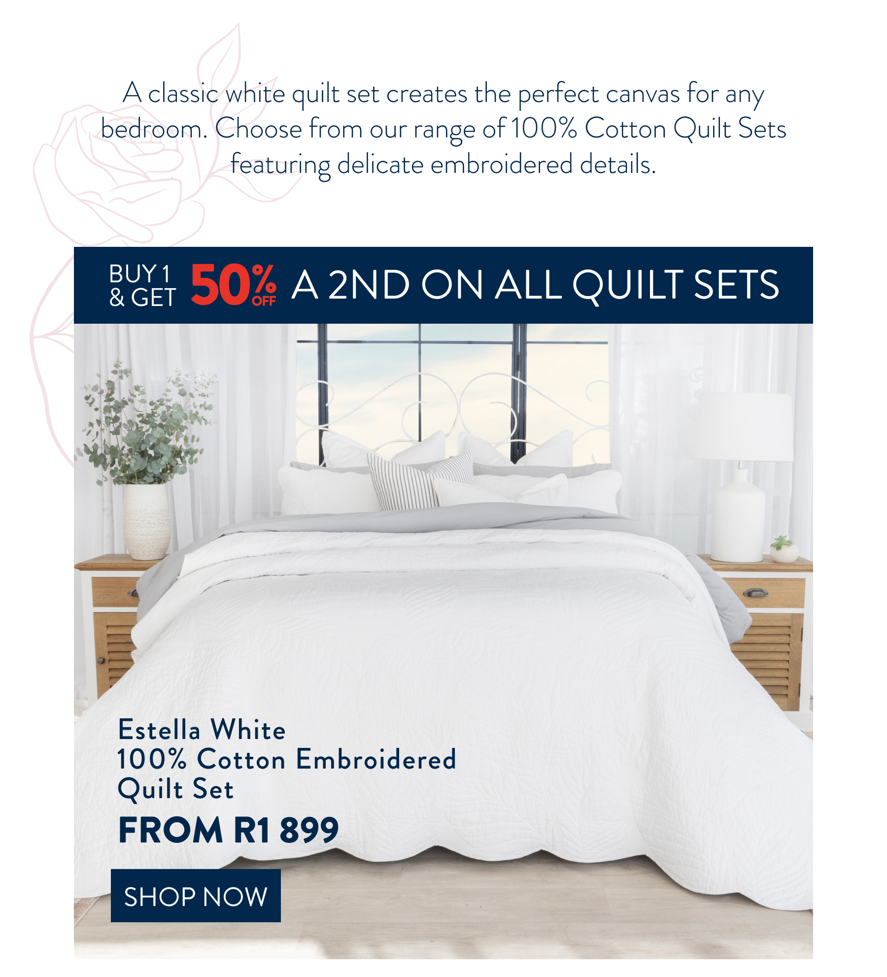 Buy 1 & Get 50% OFF a 2nd ALL Quilts Sets FROM: 