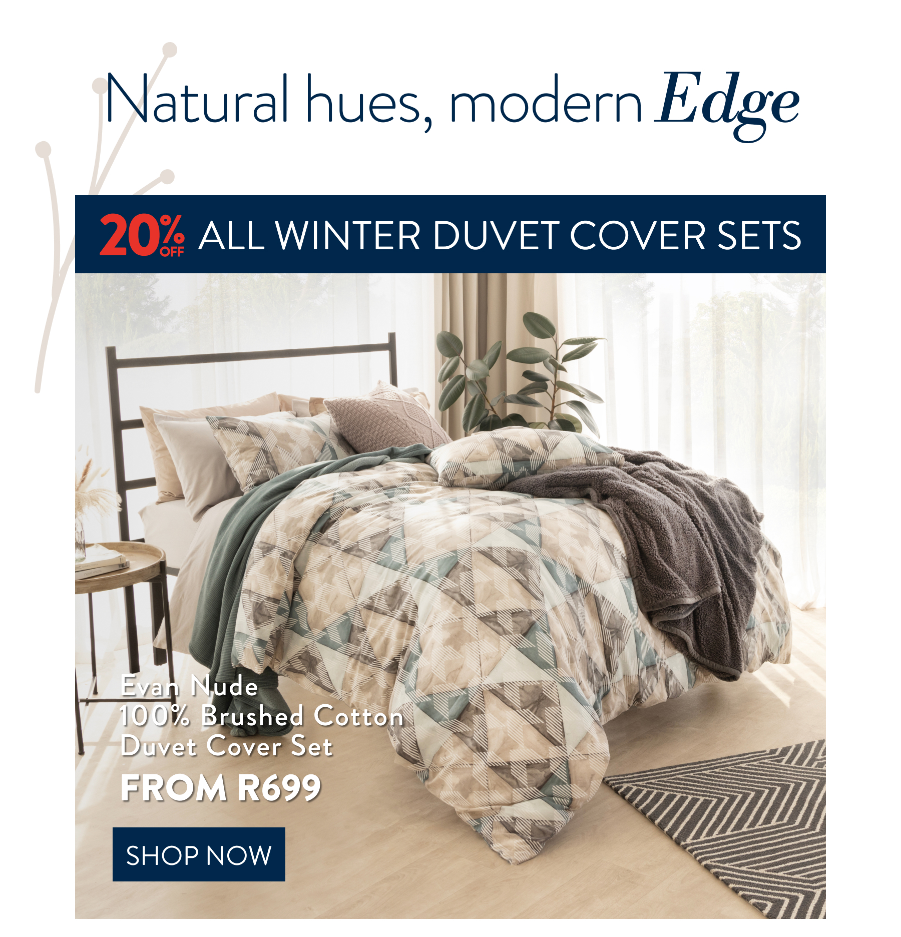20% OFF Evan Nude Duvet Cover Set FROM: 