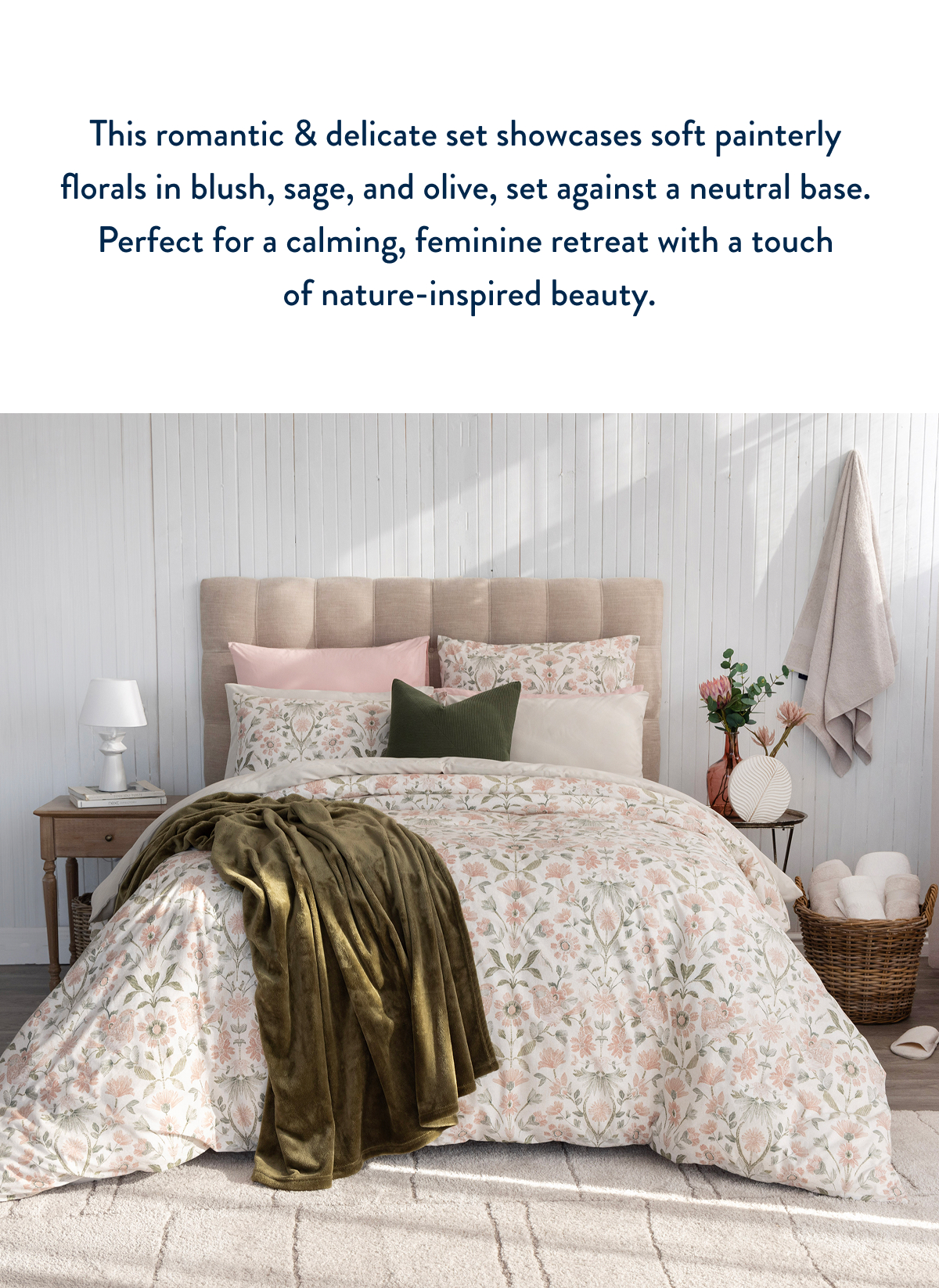 FABIENNE OLIVE DUVET COVER SET FROM: 